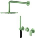 Bugnatese SIMPLE Fal alatti zuhanycsaptelep kézizuhannyal és esőztetőfejjel pasztell zöld színben 6601HVP (6601HVP)