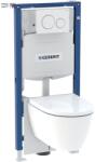 Geberit Duofix fali WC-szerelőelem készlet, 112 cm, Sigma 12 cm-es falsík alatti öblítőtartállyal, Sigma20 működtetőlap és iCon fali WC Rimfree 118.404. 11.2 (118.404.11.2)
