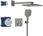 GROHE Grohtherm SmartControl falsík alatt zuhanyrendszer Rainshower SmartActive 310 Cube fejzuhannyal, Brushed Hard Graphite 34864AL0 (34864AL0)