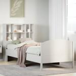 vidaXL fehér tömör fenyőfa könyvespolcos ágy matrac nélkül 90 x 200 cm (3323123)