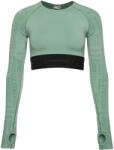 GYMSHARK Női hosszú ujjú edzőfelső Gymshark Vision Crop Top 2XL zöld