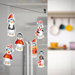  Hűtőmágnes csomag, karácsonyi pingvinek, 6 darabos csomag (55998C) (G-55998C)