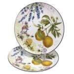 Queen Isabell Citromos - levendulás porcelán desszertes tányér szett - 2 darabos - 20, 5 cm (IMO-PP-W24LM28-2-15415)