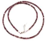  Colier din Granat Natural Cub Fatetat 2x2 mm - Cristalul Energiei si Armoniei Interioare - Accesorii de Argint 925