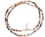  Colier din Cuart Mixt Natural Cub Fatetat 2x2 mm - Piatra Claritatii si Transformarii Accesorii Argint 925
