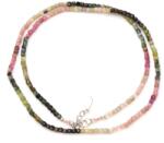  Colier din Turmalina Mixta Naturala Cub Fatetat 2x2 mm - Cristalul Vindecarii si Echilibrului Energetic - Accesorii Argint 925 - 1 Buc