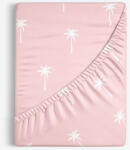 Goldea cearceaf de pat 100% bumbac cu elastic - palmieri pe roz pastel 200 x 200 cm