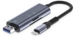 Tech-Protect TP1729 Tech-Protect Ultraboost kártya olvasó, Lightning + USB-A csatlakozó - SD/Micro SD aljzat, szürke (TP1729) (TP1729)