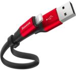 Baseus Nimble USB-A apa - Lightning apa iPhone töltőkábel 0.23m - Fekete/Piros (CALMBJ-B91) (CALMBJ-B91)
