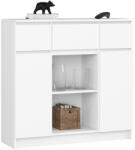 AKORD K100 Modern Komód Laminált Fehér 3 Fiókos (AKO-KOMMK1002D3SZ1PWEISSPK)