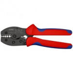 KNIPEX Клещи за кримпване на кабелни накрайници 1.5-10мм2 DIN неизолирани, закалени, синьо-червена ръкохватка 220мм, с пружина, (K975230)
