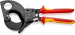 KNIPEX Ножици за рязане на кабел до 380мм2, VDE 1000V жълто-червена ръкохватка 280мм, с отваряща пружина, - K9536280 (K9536280)
