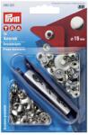 Prym Set capse metalice, anorak (haine, jachete), argintii, de 15 mm, cu aplicator, Prym, 390301 (390301)
