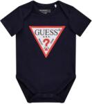Guess Късо бебешко боди за новородено момче в тъмно син цвят с червено лого Guess