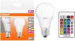 OSRAM Star RGBW LED izzó készlet távirányítóval, fényerőszabályzó, 2 db, E27, 9W (60W), 806 lm, fehér és színes fény