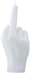 CandleHand dekoratív gyertya, F*ck You, H 20 cm, valósághű méret és textúra, díszdobozban kész, pamut kanóc, kézzel készített, fehér (FCK-WHITE)