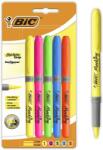 BIC Evidentiatoare Highlighter Grip, varf tesit, mediu, diverse culori, blister 5 buc/set BIC 824758 (824758)