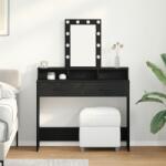vidaXL Fekete tölgy Szerelt fa 100 x 41 x 140 cm Tükör Piperasztal (865173)