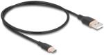 Delock Cablu USB 2.0 Mufa USB Type-A - Mufa USB Type-C 0, 5 m negru Silicon