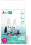 CLEAN IT Tisztító oldat laptopokhoz törlőkendővel, 2x30ml (CL-182)