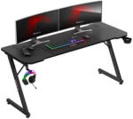 Huzaro Gamer asztal, 160 x 60 x 74 cm, egérpaddal együtt 80 x 58 cm, fejhallgató tartó, fekete (HZ-HERO-4-8-BLACK) - pepita