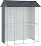 vidaXL Клетка за птици със съхранение Антрацит 215 x 110 x 247 см (3325172)