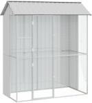 vidaXL Клетка за птици Сив 215 x 110 x 247 см Галванизирана стомана (3325173)