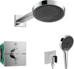 Hansgrohe - Zuhanyszett termosztáttal, rejtett, testtel, 25 cm átmérőjű, 3 fúvókával, krómozott SANI21HHH007 (SANI21HHH007)