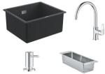 GROHE Készlet gránit mosogató Grohe K700 31653AP0, konyhai csaptelep Grohe Bauloop 31368001, 40852SD0, 40535000