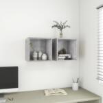 vidaXL 2 db betonszürke szerelt fa fali szekrény 37 x 37 x 37 cm (805457) - vidaxl
