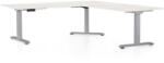 Rauman OfficeTech Angle állítható magasságú asztal, 180 x 200 cm, szürke alap, fehér kőris