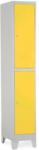 Rauman Fém szekrény - 2 doboz, 38 x 45 x 195 cm, fix lábakkal, hengerzár, sárga - ral 1023