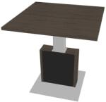  Verno+ S állítható magasságú tárgyalóasztal 120 x 120 cm, antracit tölgy / fekete
