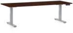 Rauman OfficeTech D állítható magasságú asztal, 200 x 80 cm, szürke alap, wenge