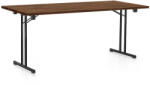  Összecsukható asztal 180 x 80 cm, fekete lábak, silverjack tölgy