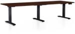 Rauman OfficeTech Long állítható magasságú asztal, 240 x 80 cm, fekete alap, wenge