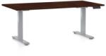 Rauman OfficeTech D állítható magasságú asztal, 160 x 80 cm, szürke alap, wenge