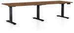 Rauman OfficeTech Long állítható magasságú asztal, 240 x 80 cm, fekete alap, silverjack tölgy