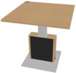  Verno+ S állítható magasságú tárgyalóasztal 120 x 120 cm, világos tölgy / fekete