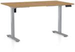Rauman OfficeTech B állítható magasságú asztal, 140 x 80 cm, szürke alap, köves tölgy