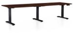 Rauman OfficeTech Long állítható magasságú asztal, 260 x 80 cm, fekete alap, wenge