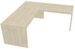  Verno ergonomikus asztal 200 x 200 cm, jobb, akác