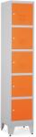 Rauman Fém szekrény - 5 doboz, 38 x 45 x 196, 5 cm, helyreigazítással, hengerzár, narancs - ral 2004