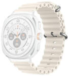 Samsung Galaxy Watch Ultra (47mm) SM-L705, szilikon pótszíj, állítható, hullámos kialakítás, fehér