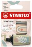 STABILO Szövegkiemelő készlet, 1-4 mm, STABILO "Boss Mini Nature vibes", 3 különböző szín (07/03-72) - mystock