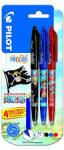 Pilot Frixion Ball Rollertoll Készlet 0, 7 mm 3 Szín/Készlet Bliszterben One Piece Matricával (AAD668)