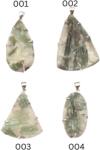  Pandantiv Cuart cu Turmalina Verde Druzy Natural 44-53 x 18-32 x 8-10 mm - Cristalul Vindecarii si Abundente - Argint 925 - 1 Buc