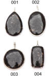  Pandantiv din Nuummit Natural 48-57 x 22-35 x 4-7 mm - Piatra Stabilitati si Echilibrului Spiritual - Argint 925 - 1 Buc