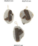  Pandantiv Staurolit - Piatra Crucii Naturala cu Argint 24-35 x 18-24 x 10-16 mm - 1 Buc