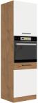 Lempert Niki 30. konyha 60 DP-210 2F 60x210x57cm fényes fehér/lancelot tölgy